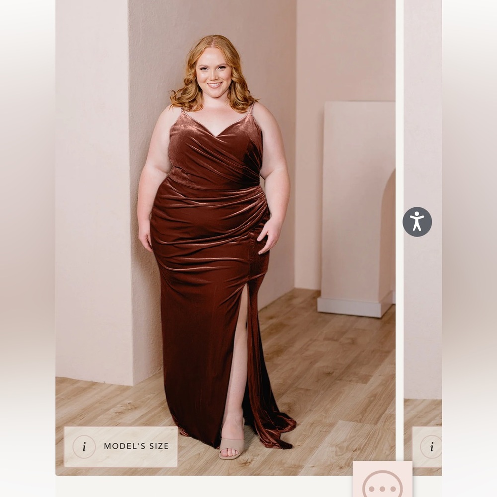 Revelry Rory Velvet Dress in Terracotta Size 18 bridesmaid dress